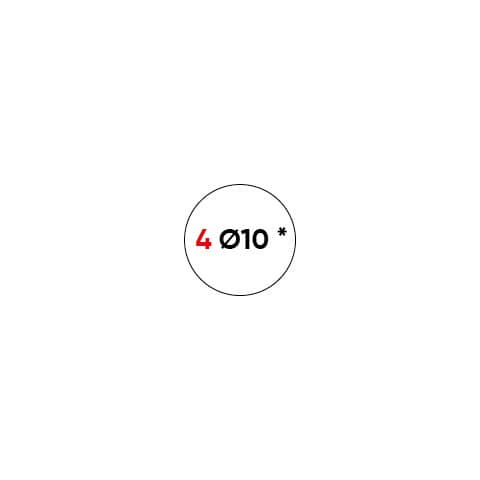 Etichette permanenti Markin Copiatabu Ø 10 mm - bianco - conf. 10 blister da 10 ff - X11004